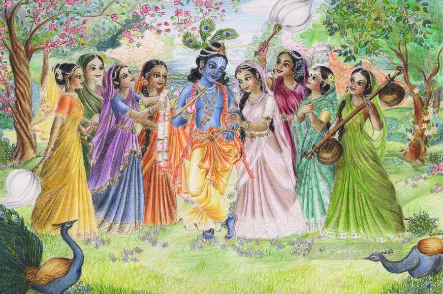 Radha Krishna 34 Hindoo Oil Paintings